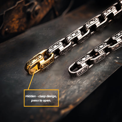 Channel Your Inner Viking! Mysterious Rune Forged Steel Bracelet