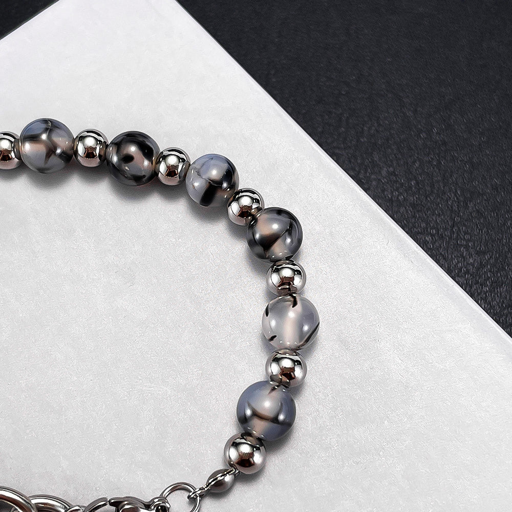 Dragon Vein Agate & Stainless Steel Bracelet-For Those Who Crave Distinct Style