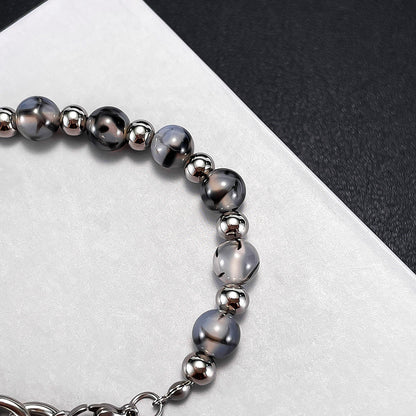 Dragon Vein Agate & Stainless Steel Bracelet-For Those Who Crave Distinct Style