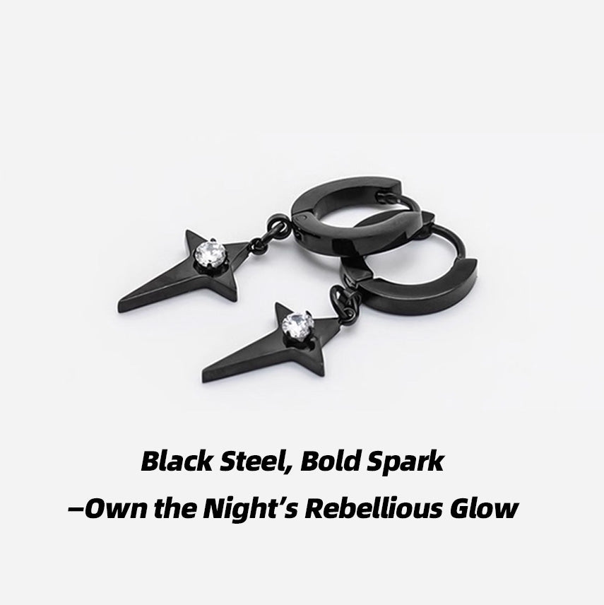 Starlight for the Bold: Stainless Steel Zircon Earrings