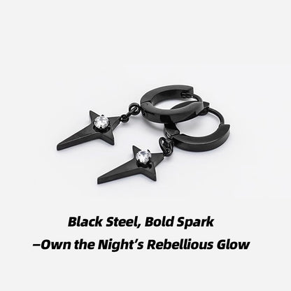 Starlight for the Bold: Stainless Steel Zircon Earrings