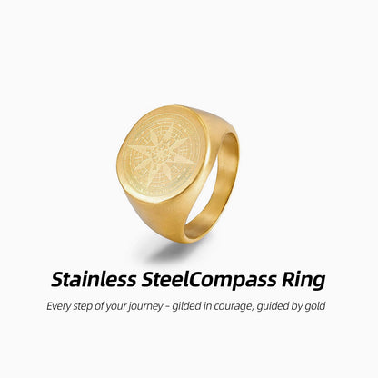 Stainless Steel Compass Ring | Let Your Courage Know the Direction