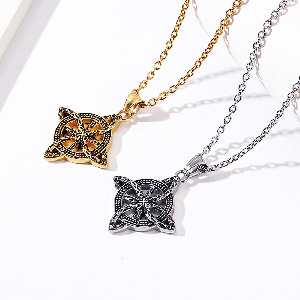 Celtic Wheel Knot Stainless Steel Necklace-Perfect for Norse & Celtic Enthusiasts