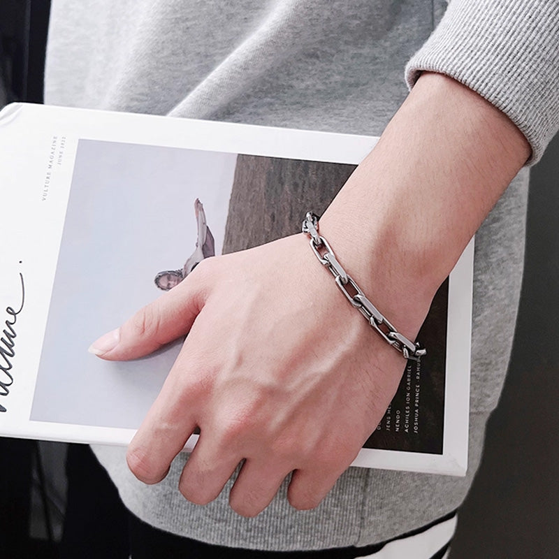 S-Clasp Square Titanium Steel Bracelet – Sleek Simplicity, Crafted to Last