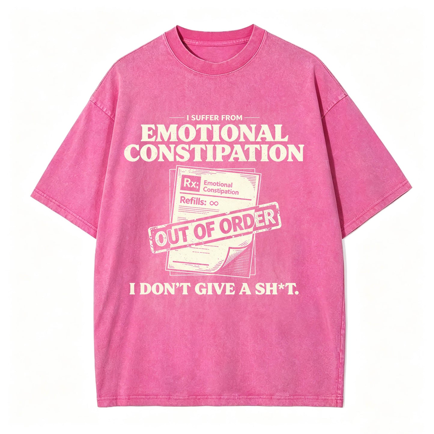 Emotional Constipation Vintage Washed Graphic Tee | Sarcastic Unisex T-Shirt
