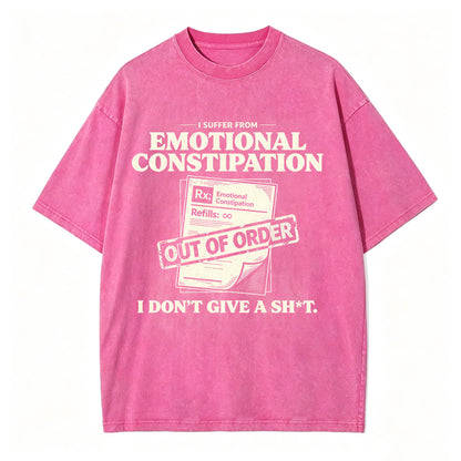 Emotional Constipation Vintage Washed Graphic Tee | Sarcastic Unisex T-Shirt