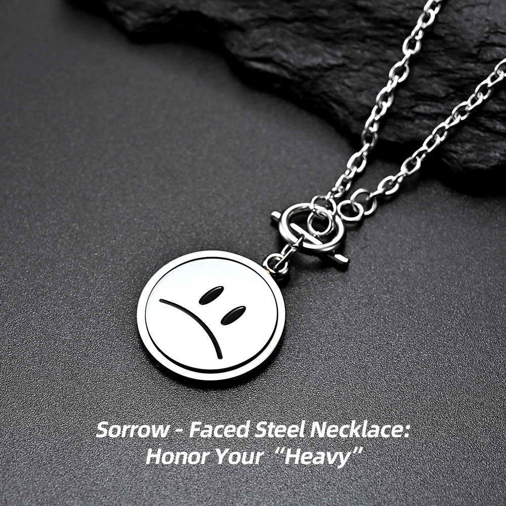 Stainless Steel Emoji Necklace | Smile or sorrow—You’re not alone in feeling.
