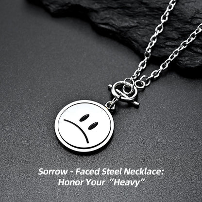 Stainless Steel Emoji Necklace | Smile or sorrow—You’re not alone in feeling.