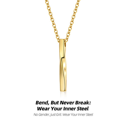 Premium Steel Necklace — The Unbreakable Curve: Your Gender-Free Armor