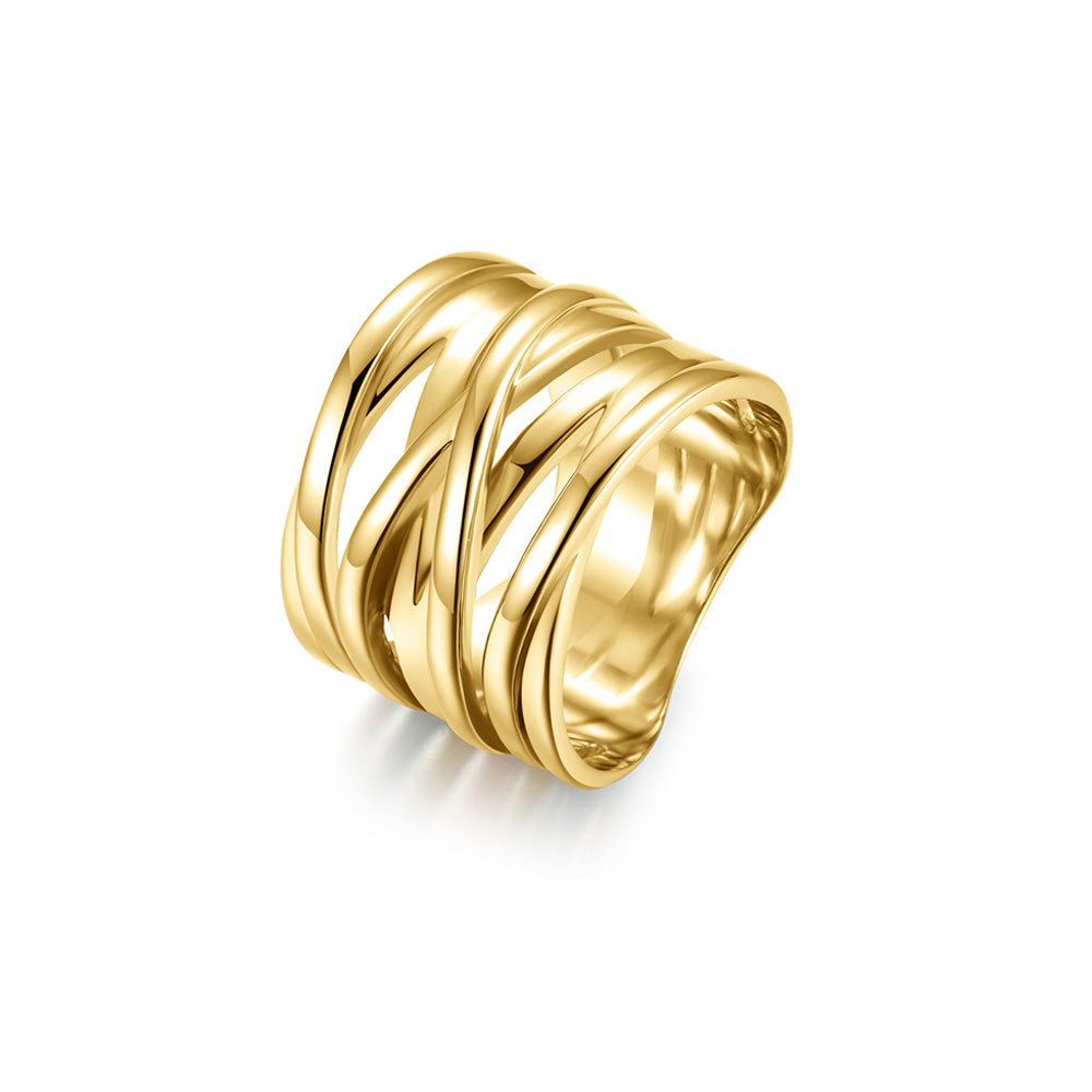 Stainless Steel Braided Wide Ring