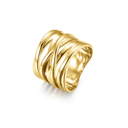 Stainless Steel Braided Wide Ring