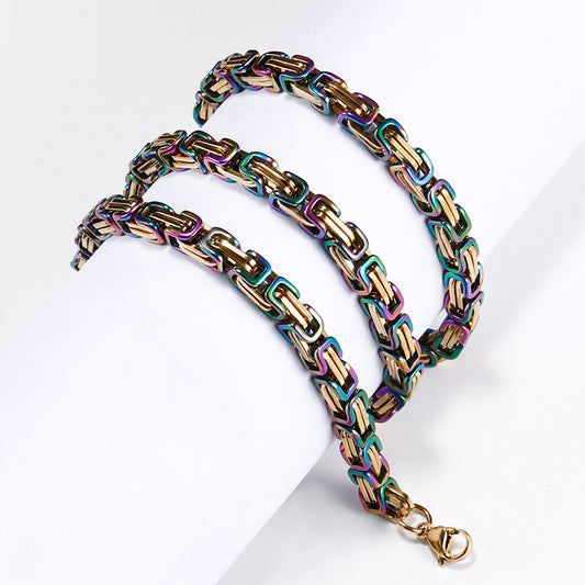 Trendy Color - Gold Stainless Steel Double - Layer Necklace