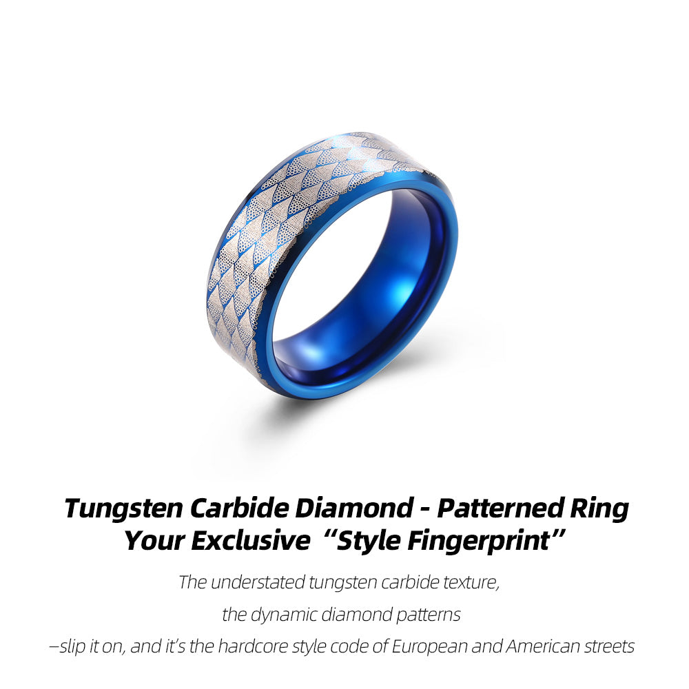 Tungsten Carbide Diamond - Patterned Ring | Your Exclusive “Style Fingerprint”
