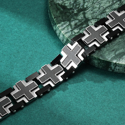 Stainless Steel Cross Bracelet | Interweaving Coolness, Forging Style