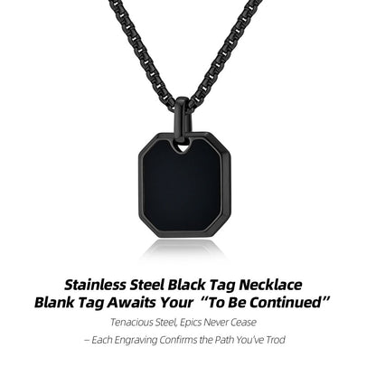 Stainless Steel Black Tag Necklace | One Necklace, Cure “Outfit Indecision”