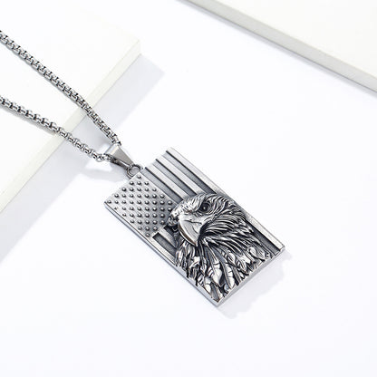 Stainless Steel Eagle Flag Necklace | Remember the Glorious Moments