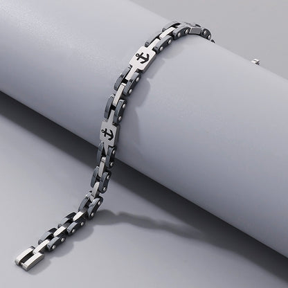 Stainless Steel Anchor-Icon Bracelet | Where the Heart Leads, There Is Harbor