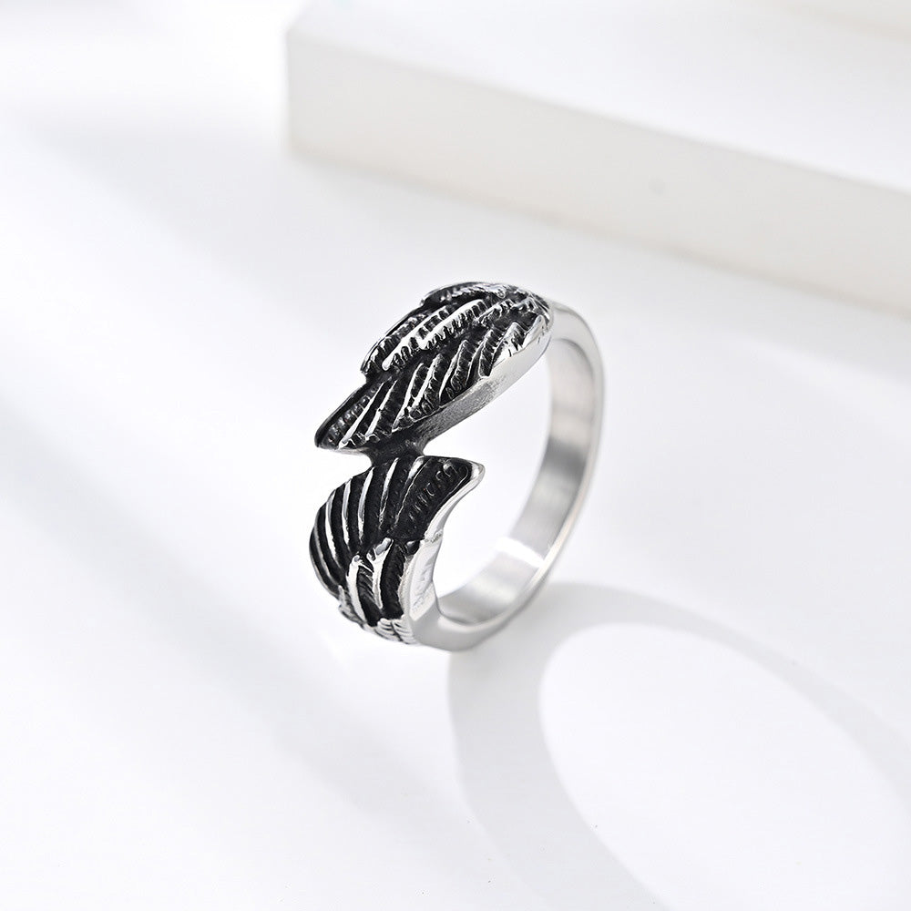 Angel Wings Stainless Steel Ring