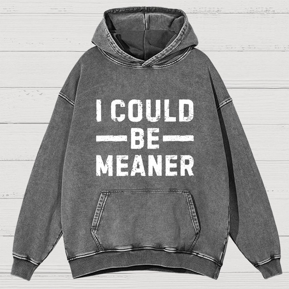 I Could Be Meaner Vintage Distressed Hoodie