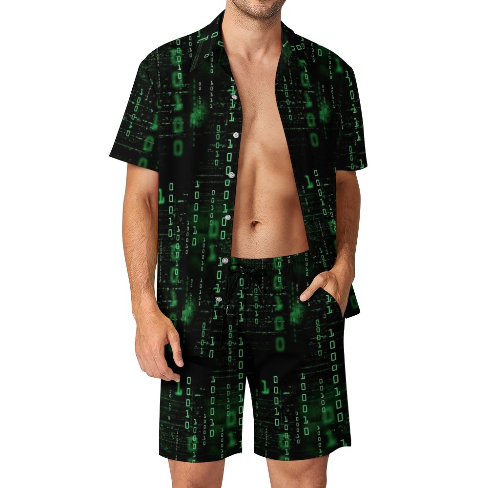 Binary Computer 1s and 0s Hawaiian Shirt Set