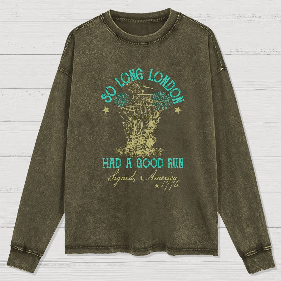 So Long London Washed Long Sleeve Tee