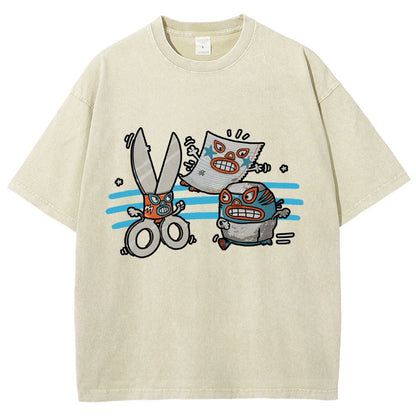 Rock Paper Scissor Vintage Distressed T-shirt