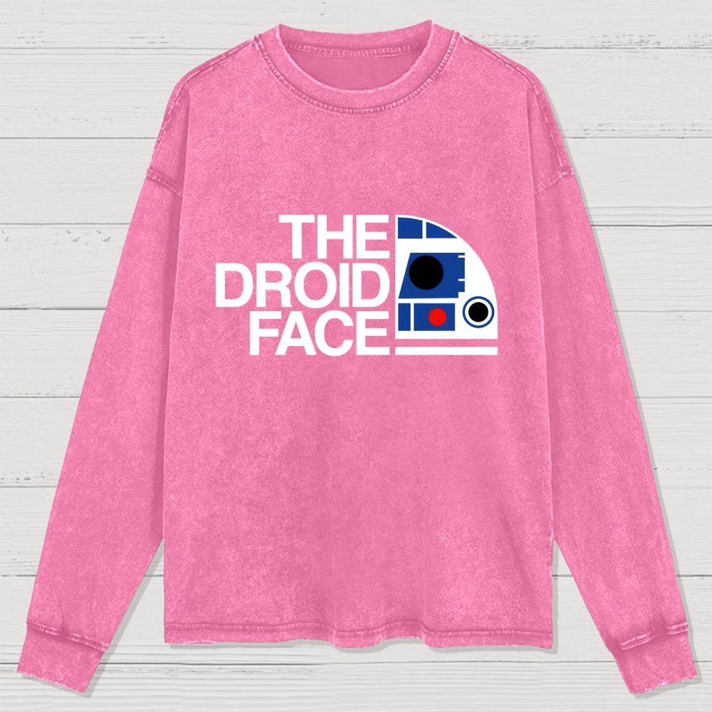 The Robot Face Washed Long Sleeve Tee