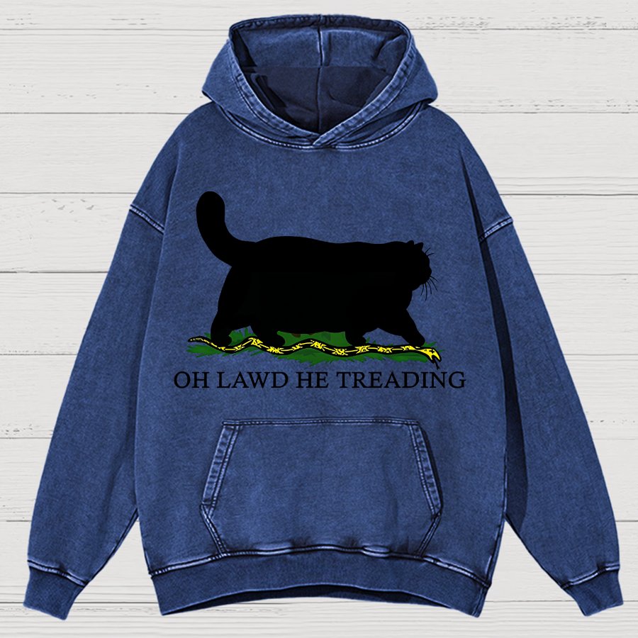 Oh Lawd He Treading Vintage Distressed Hoodie