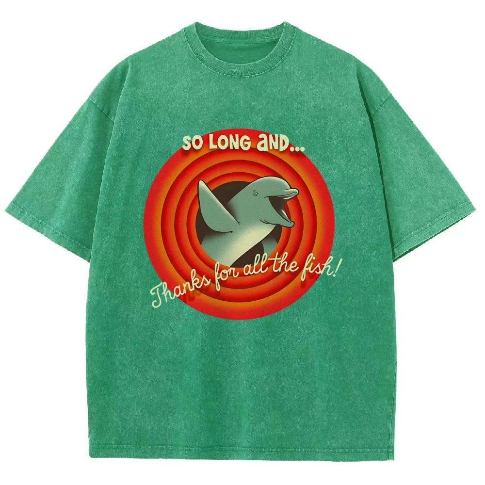 So Long & Thanks for all the Fish Vintage Distressed T-shirt