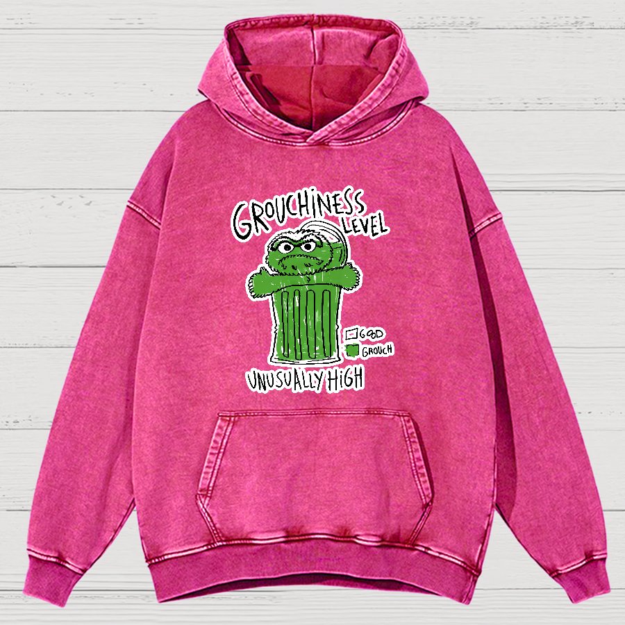 Grouchiness Level Vintage Distressed Hoodie