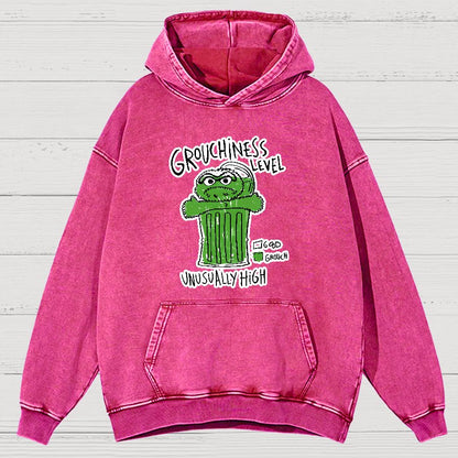 Grouchiness Level Vintage Distressed Hoodie