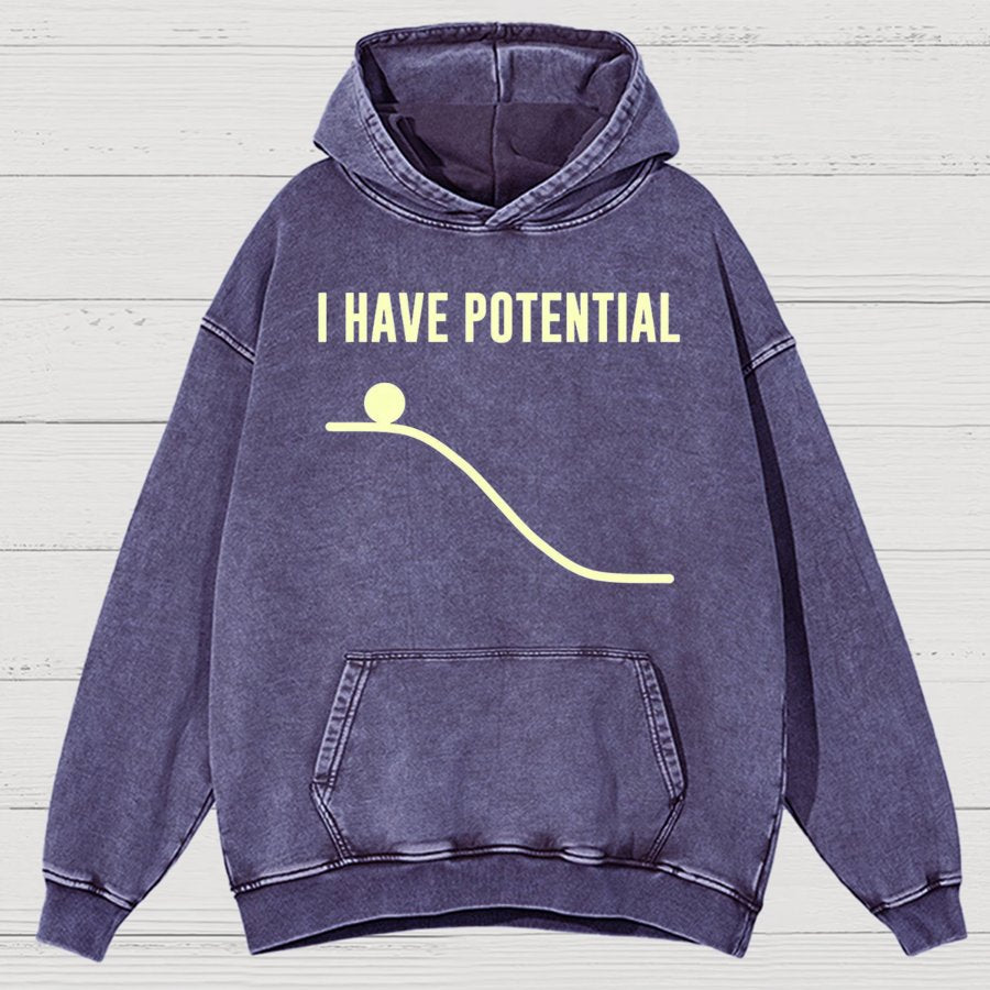 I Have Potential Energy Science Vintage Distressed Hoodie