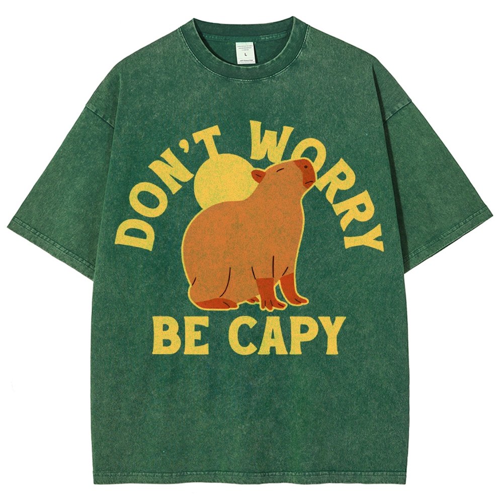 Don't Worry Be Capy Vintage Distressed T-shirt
