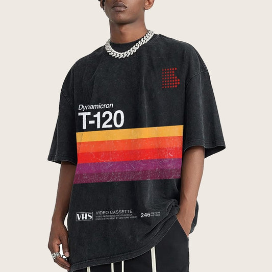 VHS T-120 Vintage Video Tape Retro Graphic Vintage Distressed T-shirt