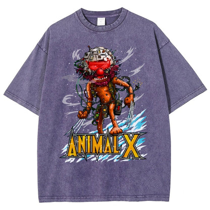 ANIMAL X  Unisex Fit Washed T-Shirt