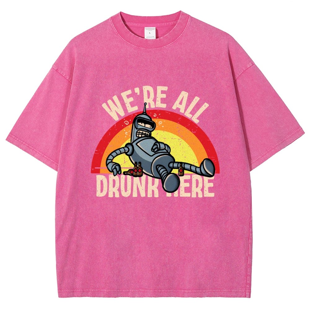 We're All Drunk Here Vintage Distressed T-shirt
