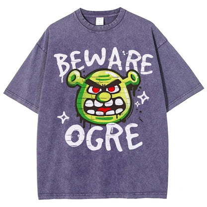 Beware Ogre Graffiti Vintage Distressed T-shirt