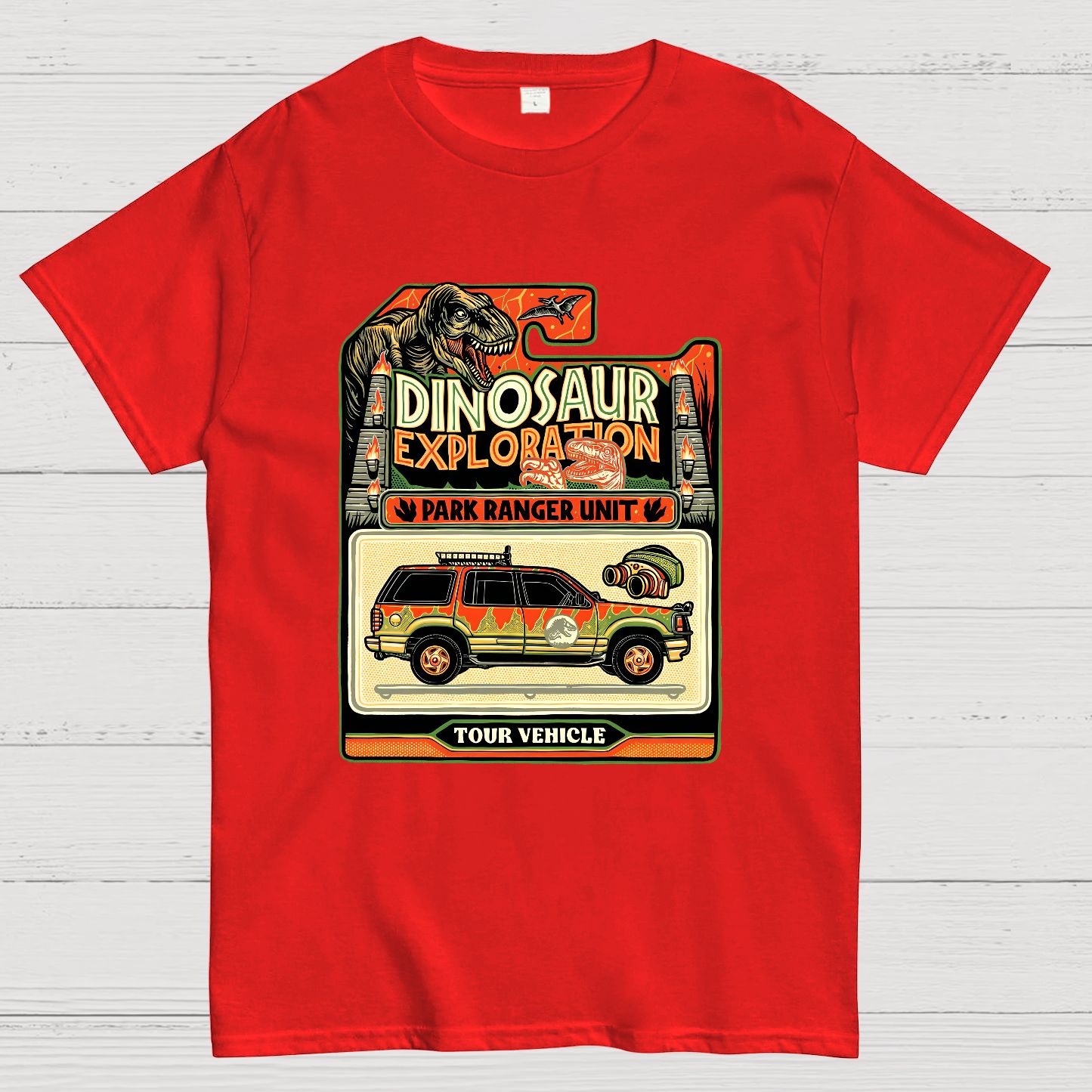 Dinosaur Exploration Vehicle Geeky T-Shirt