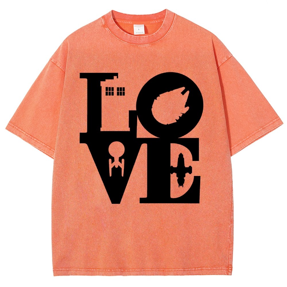 I Love SciFi Black Vintage Distressed T-shirt