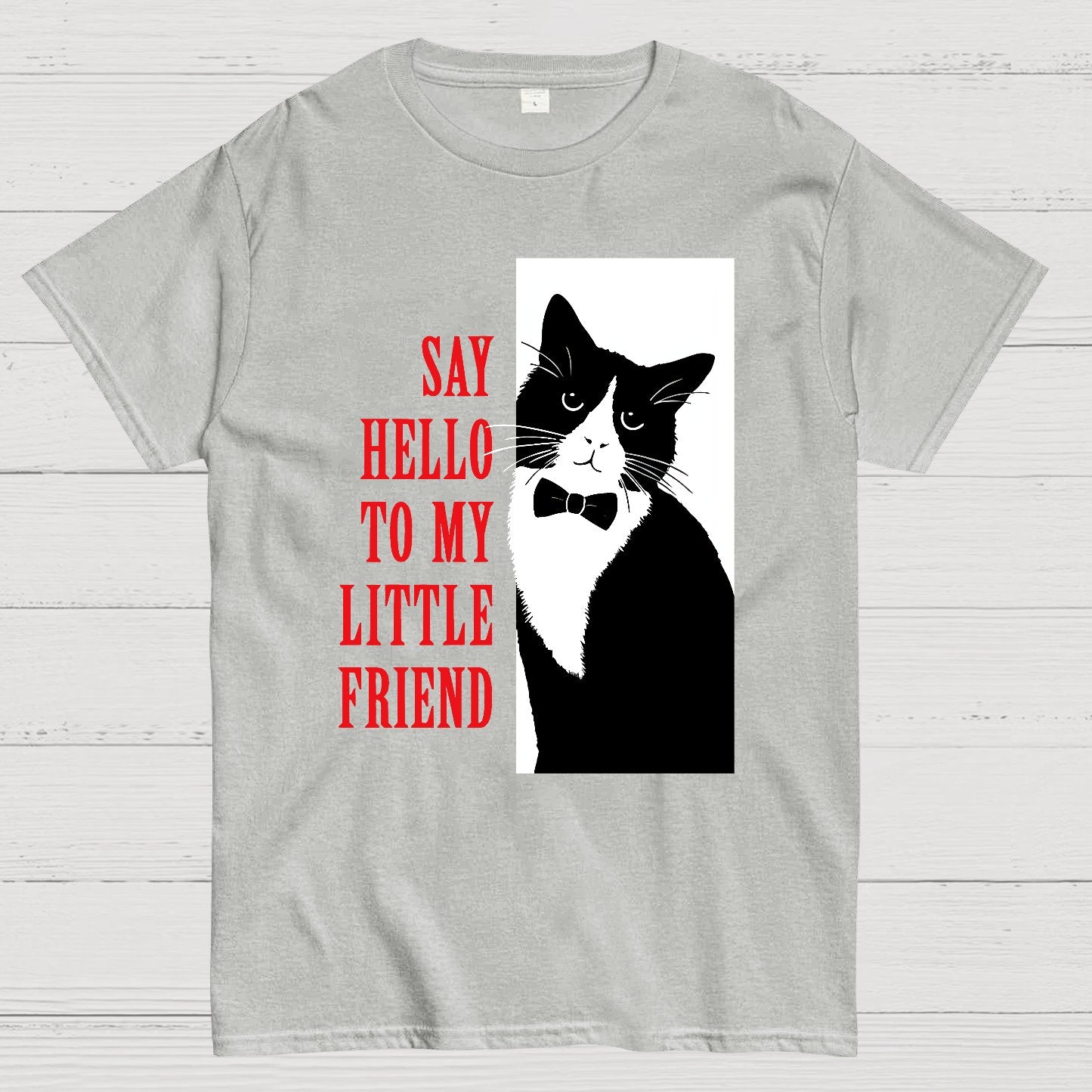 Hello Little Friend funny cat Geek T-Shirt
