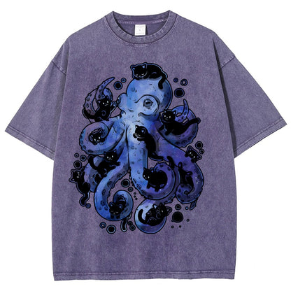Octopurr Vintage Distressed T-shirt