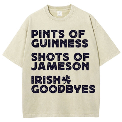 Pints Shots Goodbyes-St. Patrick's Day Vintage Distressed T-shirt
