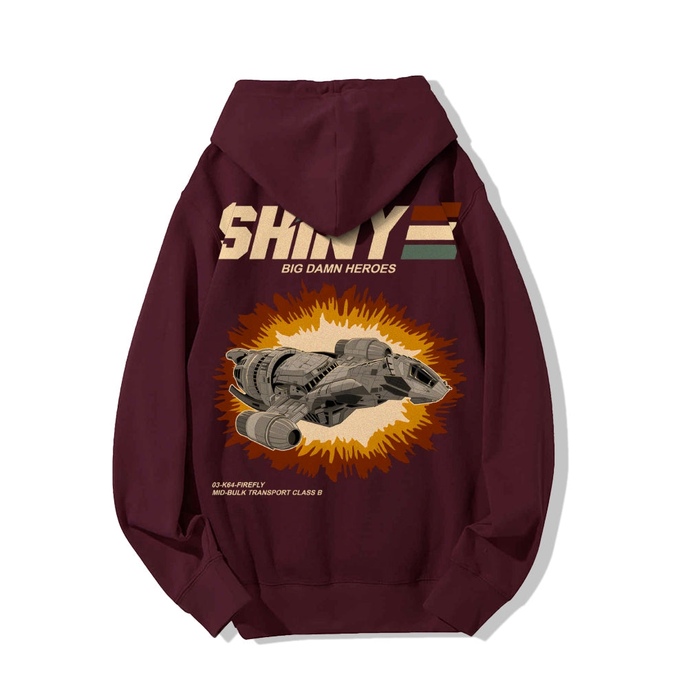 Shiny Heroes Printed Back Cotton Hoodie