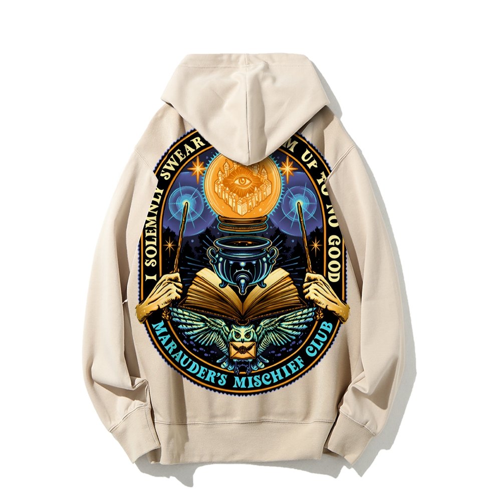 Mischief Club Printed Back Cotton Hoodie