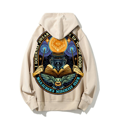 Mischief Club Printed Back Cotton Hoodie