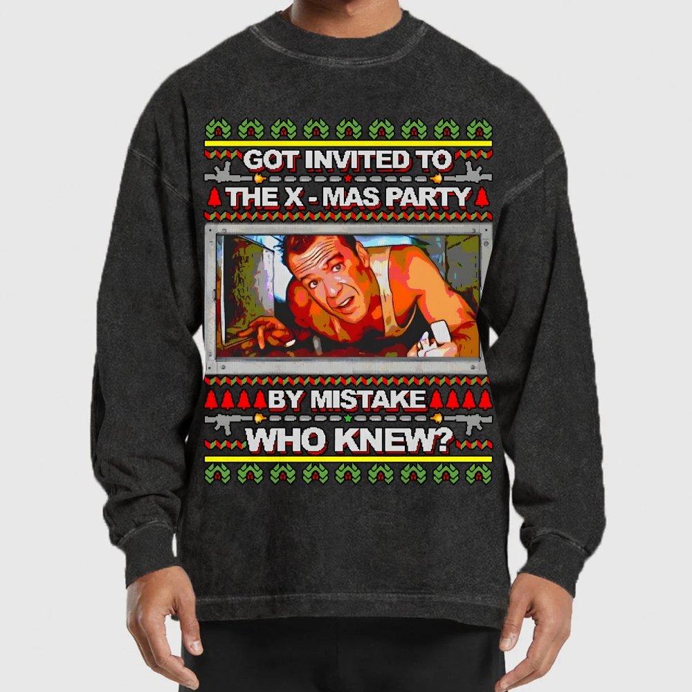 Got invited to the X-mas Party Washed Long Sleeve Tee