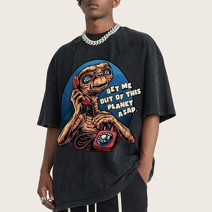 Phone Call to space Vintage Distressed T-shirt