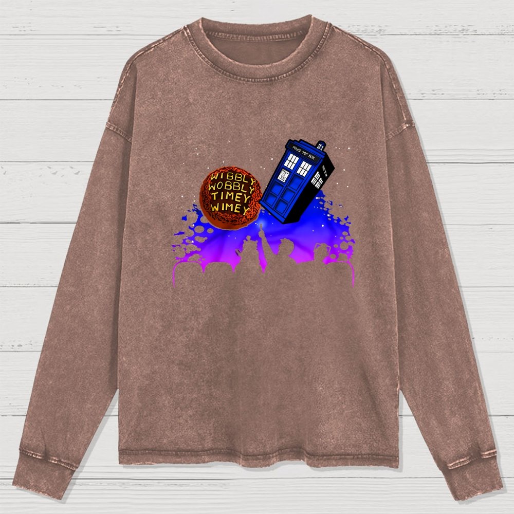 Wavy Wobbly Timey Whimsy Washed Long Sleeve Tee