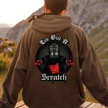 None Shall Pass - Tis But A Scratch Printed Back Unisex Cotton Hoodie