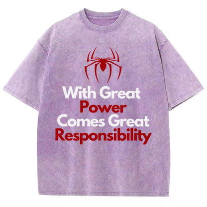 With Great Power Comes Great Responsibility Vintage Distressed T-shirt